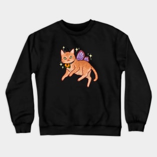 Orange tabby cat with fairy wings Crewneck Sweatshirt